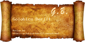 Golobics Berill névjegykártya